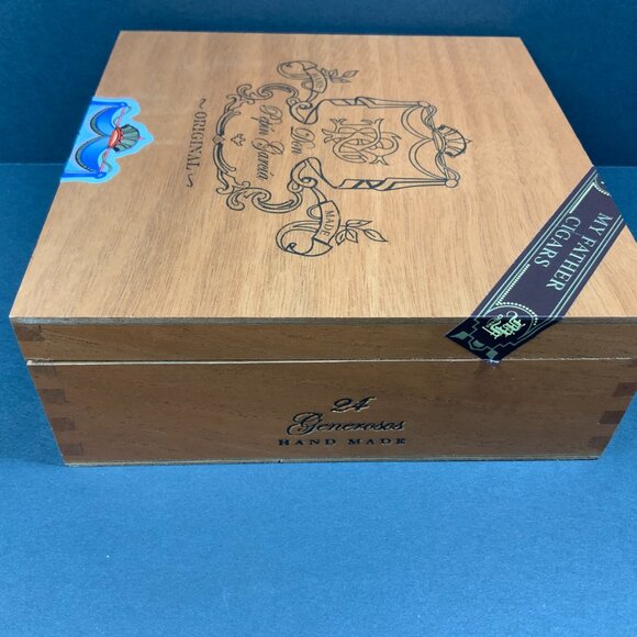 Cigar Box Don Pepin Garcia Original Generosos Empty Wooden Humidor, Hinged Top - Picture 7 of 10